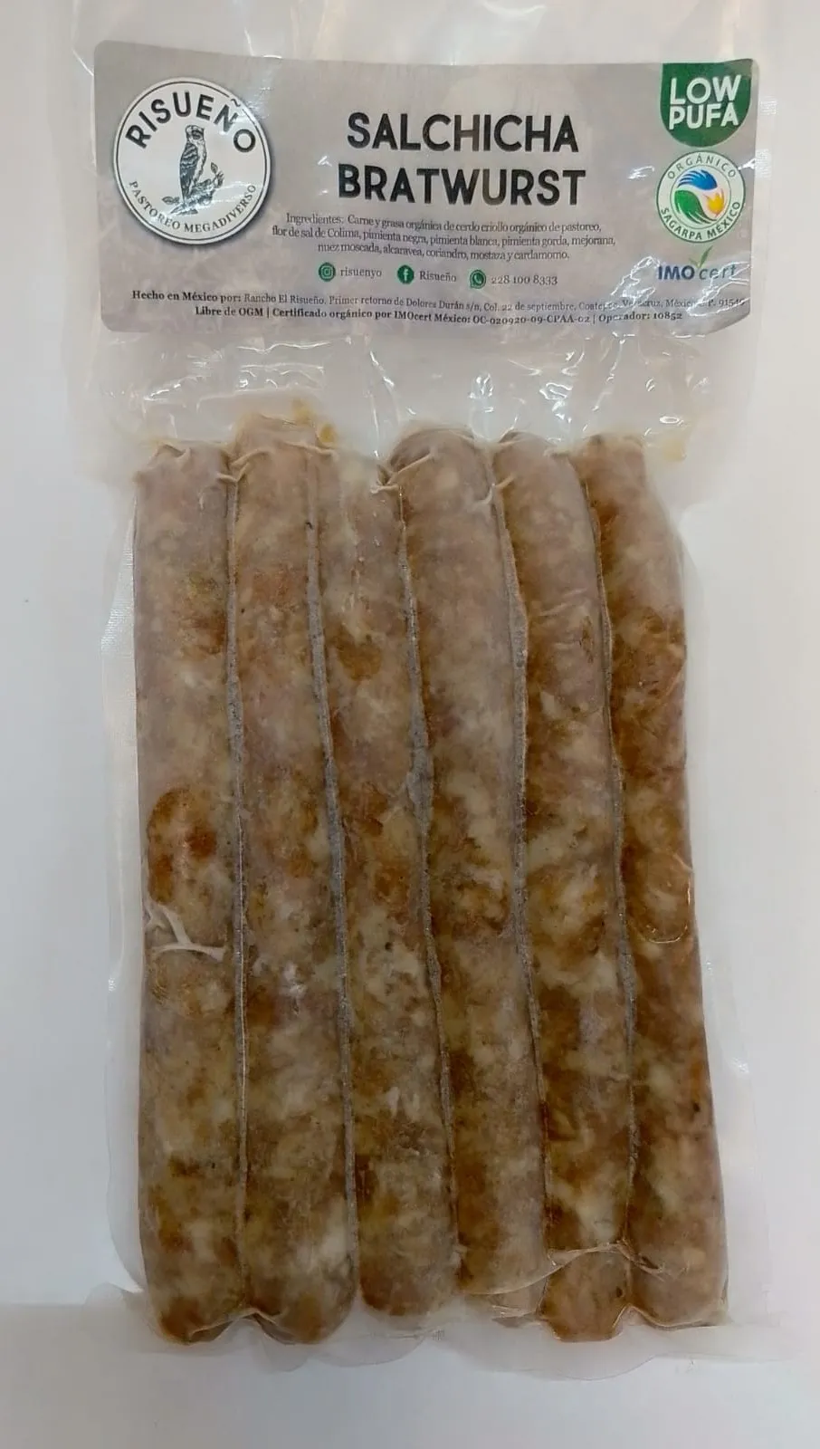 ><><SALCHICHA EL RISUEÑO TIPO BRATWURST><><