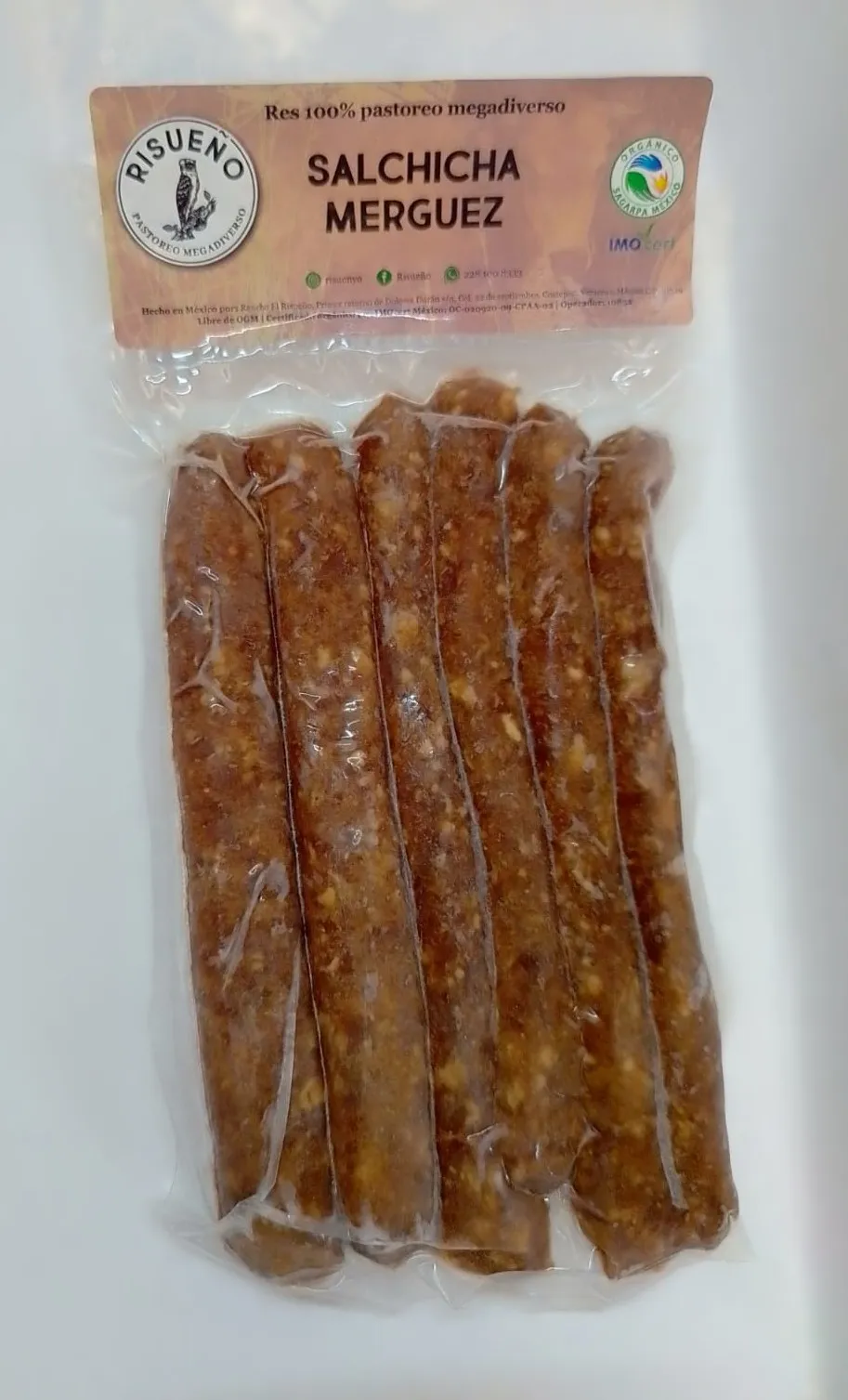 ><><SALCHICHA EL RISUEÑO ESTILO MERGUES, paquete 6 piezas><><