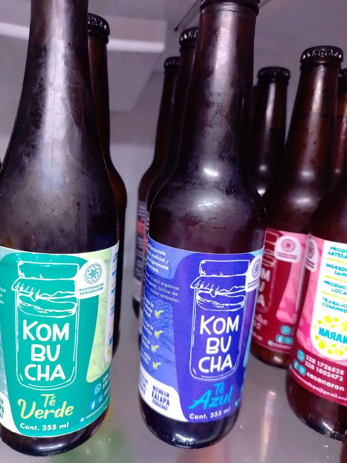 ><><KOMBUCHA NARAN NATURAL DE TE AZUL, 355 ml><><